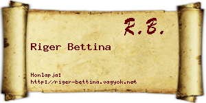 Riger Bettina névjegykártya
